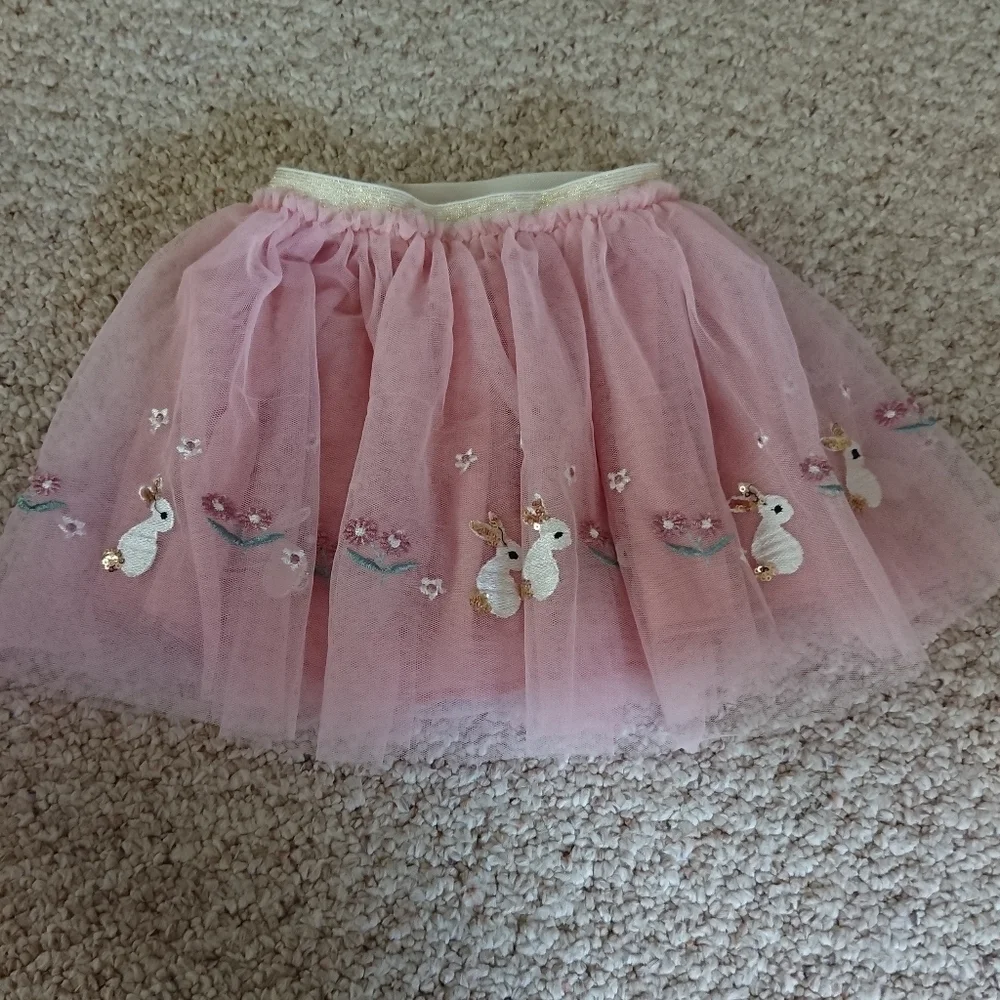 Sparkle Sisters by Couture Clips pink Pretty Bunny Embroidered Tutu size 3-4T